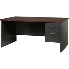 Lorell Fortress Modular Series Right-Pedestal Desk [DESK; 30"X66" RH PED;BL/WL-EA]
