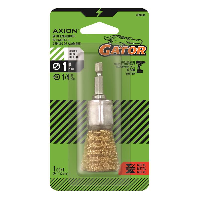 GATOR - Gator 1 in. Coarse Crimped End Brush Brass Coated Steel 4500 rpm 1 pc