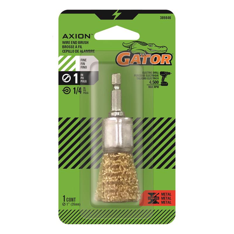 GATOR - Gator 1 in. Fine Crimped End Brush Brass Coated Steel 4500 rpm 1 pc