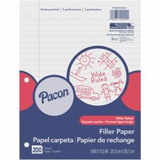 Pacon Wide Ruled Filler Paper [PAPER;FILLER;WIDE;200SH-PK]