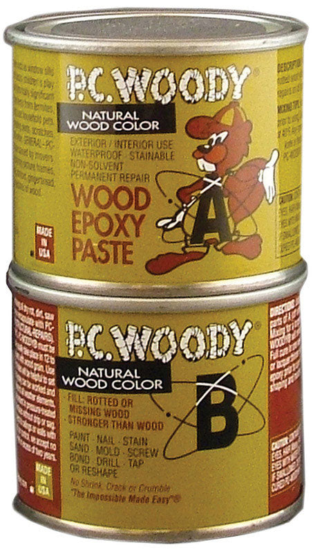 PC-WOODY - PC-Woody Tan Two Part Wood Epoxy Paste 12 oz