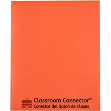 C-Line Classroom Connector Letter Report Cover - 8 1/2" x 11" - 2 Internal Pocket(s) - Orange - 25 / Box