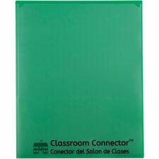 C-Line Classroom Connector Letter Report Cover - 8 1/2" x 11" - 2 Internal Pocket(s) - Green - 25 / Box