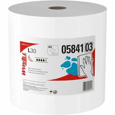 Wypall GeneralClean L30 Heavy Duty Cleaning Towels - 875 Sheets/Roll - White - 1 / Carton