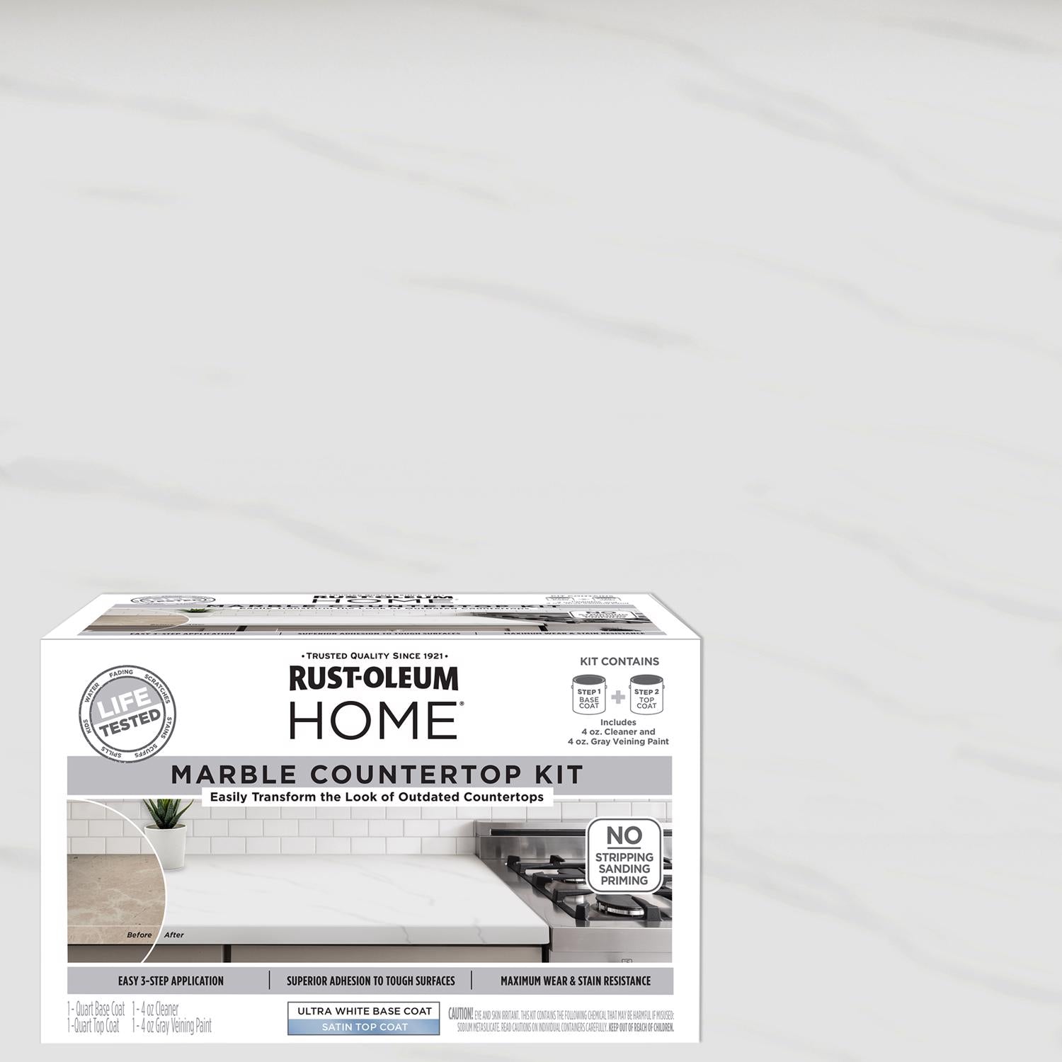 Rust-Oleum HOME Satin Ultra White Base Acrylic Countertop Paint Kit 1 qt - Case of 2