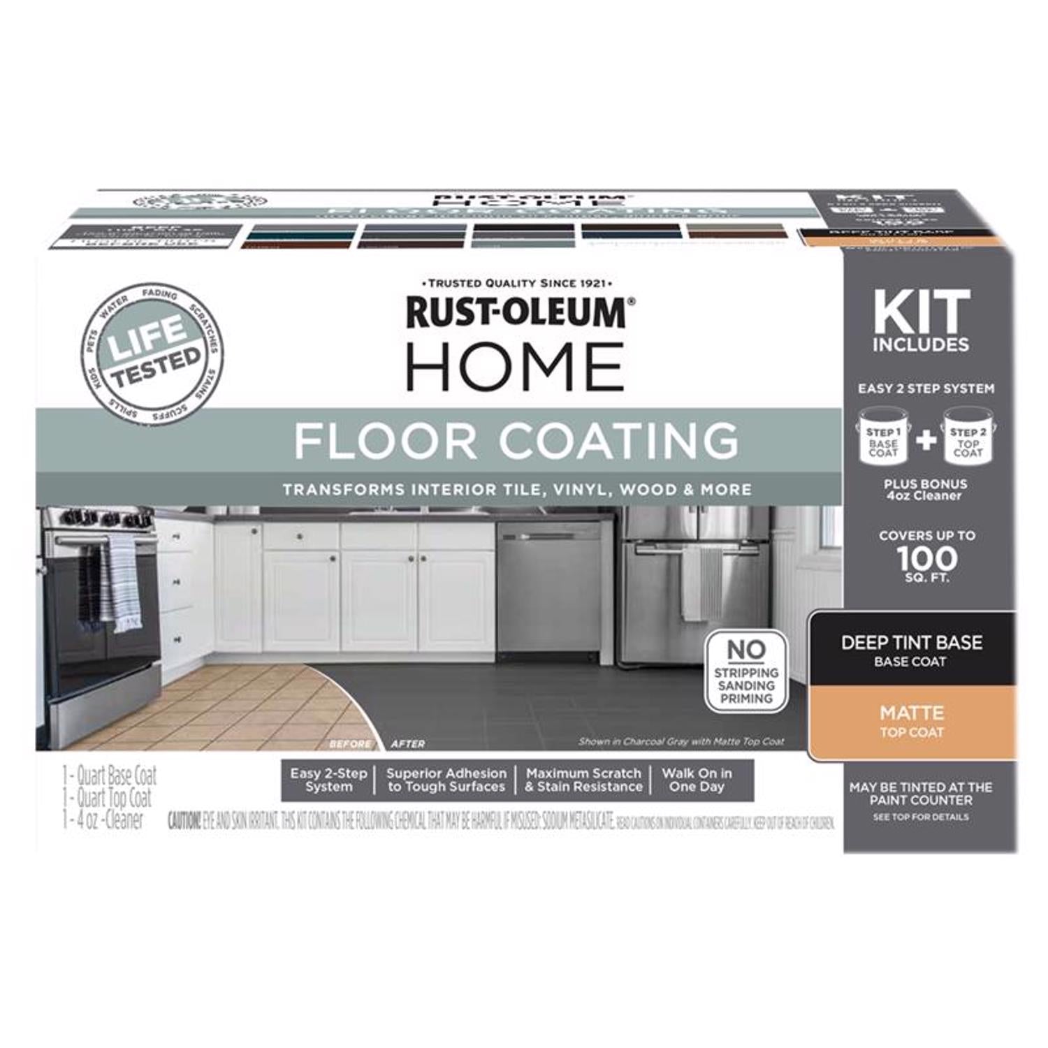Rust-Oleum HOME Matte Deep Tint Base Floor Coating Kit 1 qt - Case of 2