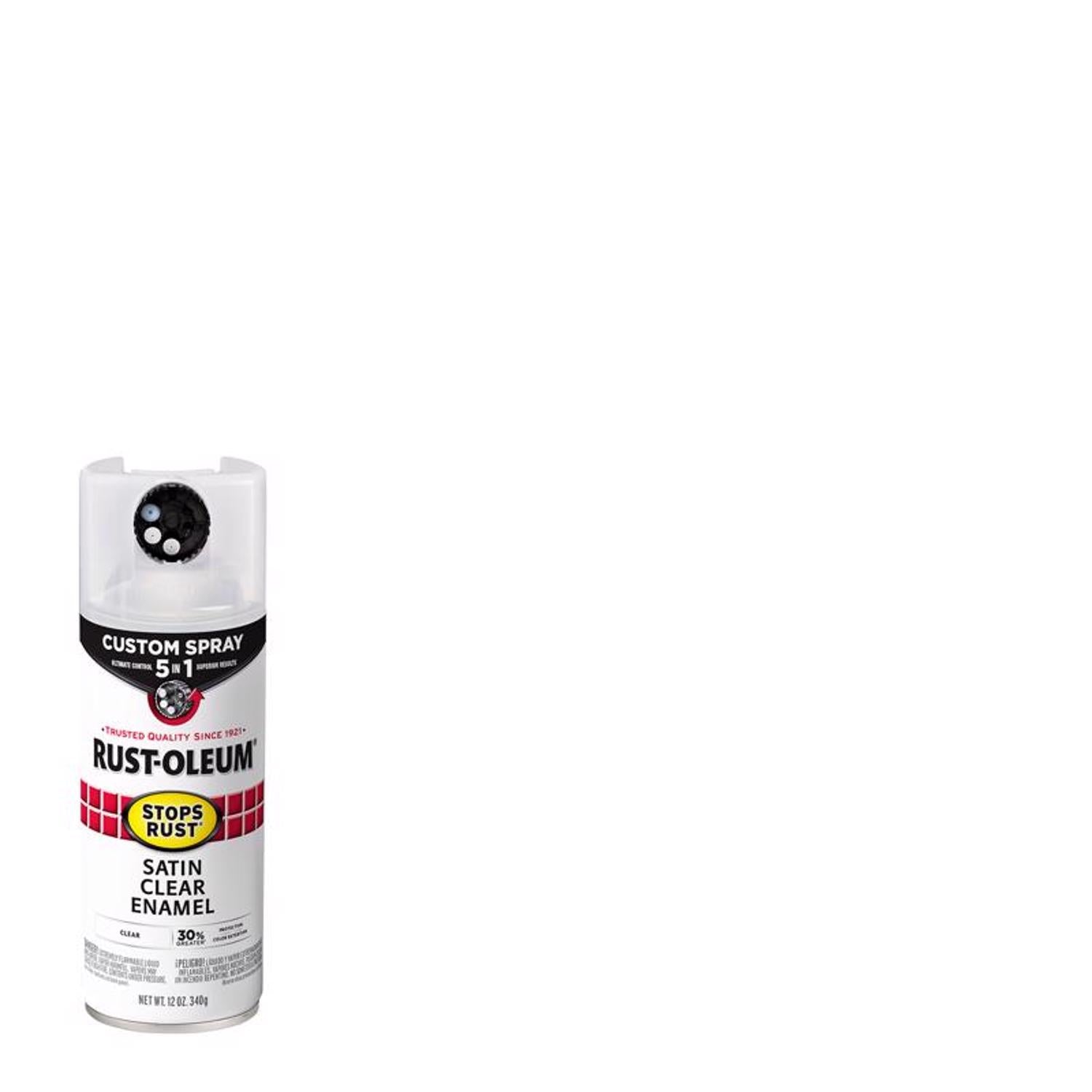 Rust-Oleum Stops Rust 5-in-1 Indoor and Outdoor Satin Crystal Clear Oil-Based Protective Enamel 12 o - Case of 6