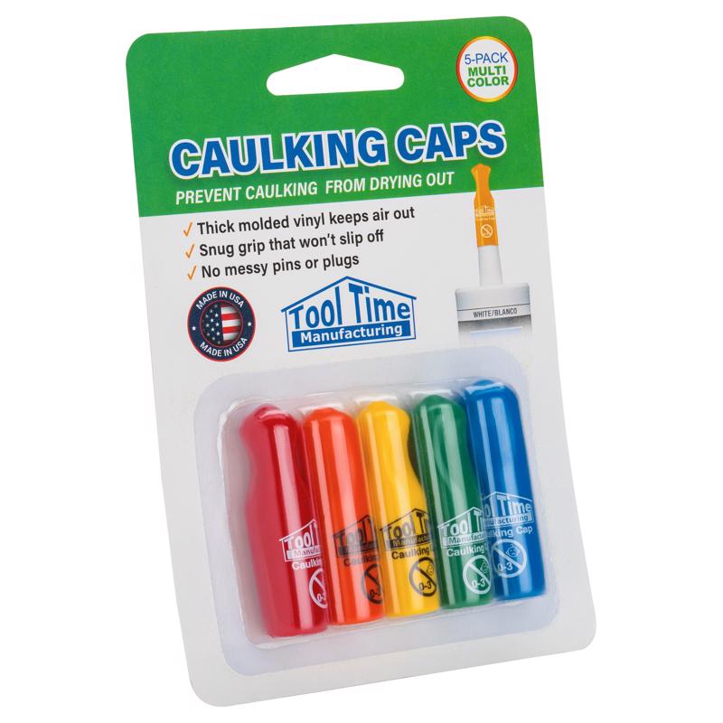 TOOL TIME MANUFACTURING - Tool Time Manufacturing Assorted Vinyl Reusable Caulking Caps 5 pk