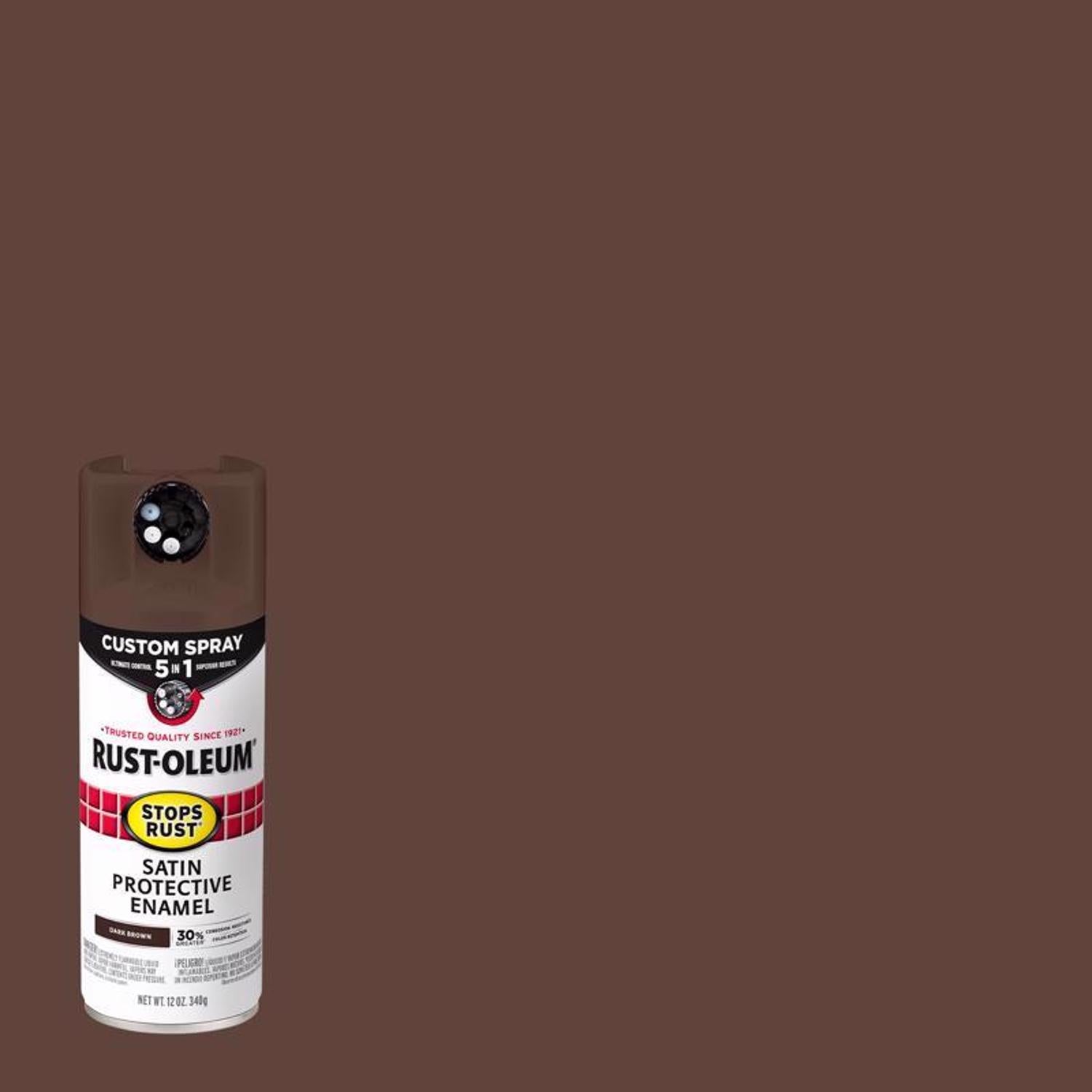 Rust-Oleum Stops Rust Indoor and Outdoor Satin Brown Oil Modified Alkyd Spray Paint 12 oz - Case of 6
