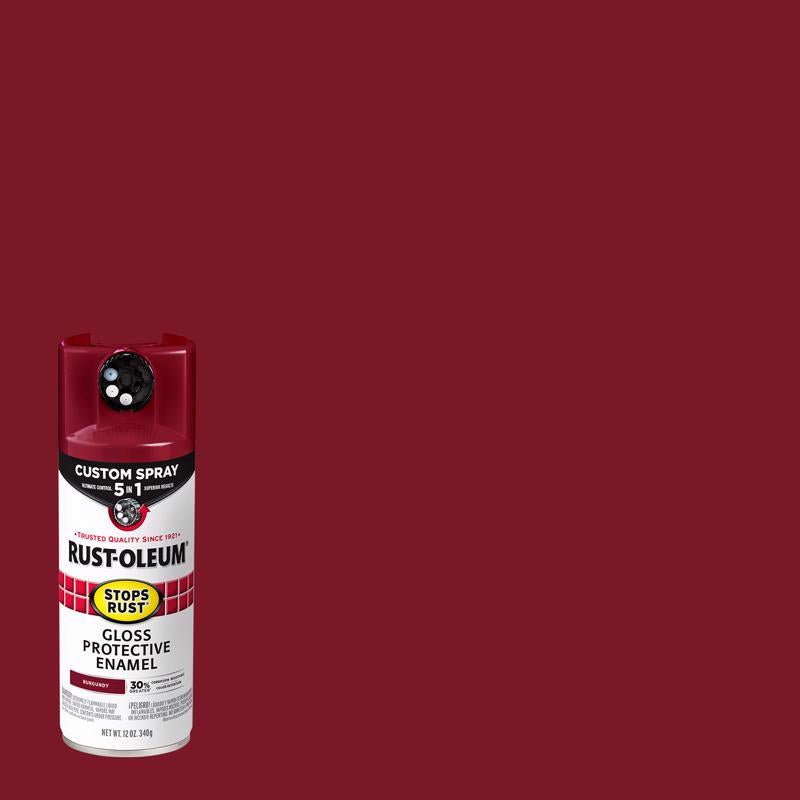 RUST-OLEUM - Rust-Oleum Stops Rust Indoor and Outdoor Gloss Burgundy Oil Modified Alkyd Spray Paint 12 oz - Case of 6