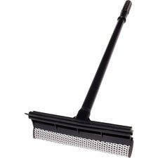 Unger Auto Squeegee Scrubber - 8" Blade - 18" Plastic Handle - Heavy Duty - Black - 20 / Carton