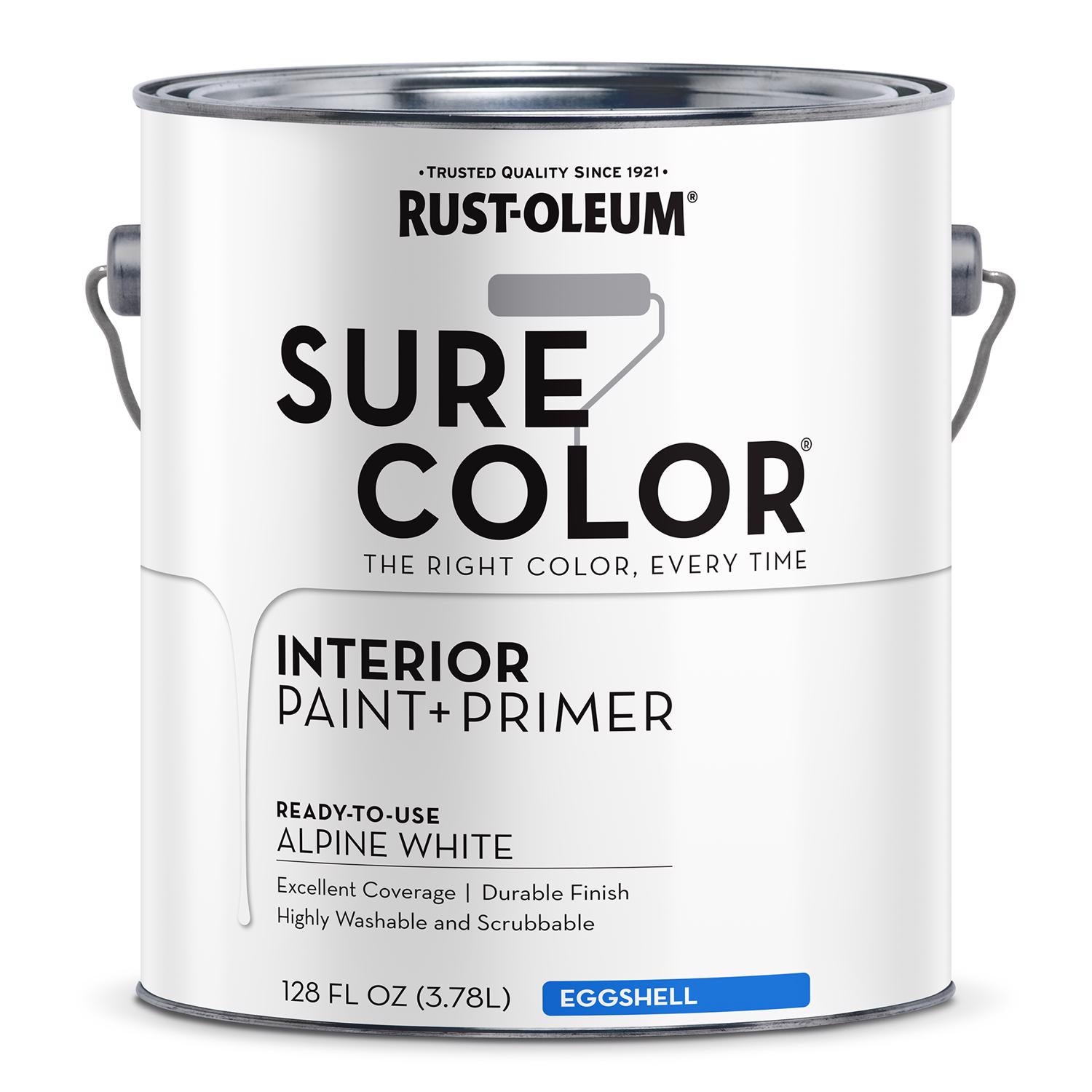 Rust-Oleum Sure Color Eggshell Alpine White Water-Based Paint + Primer Interior 1 gal - Case of 2