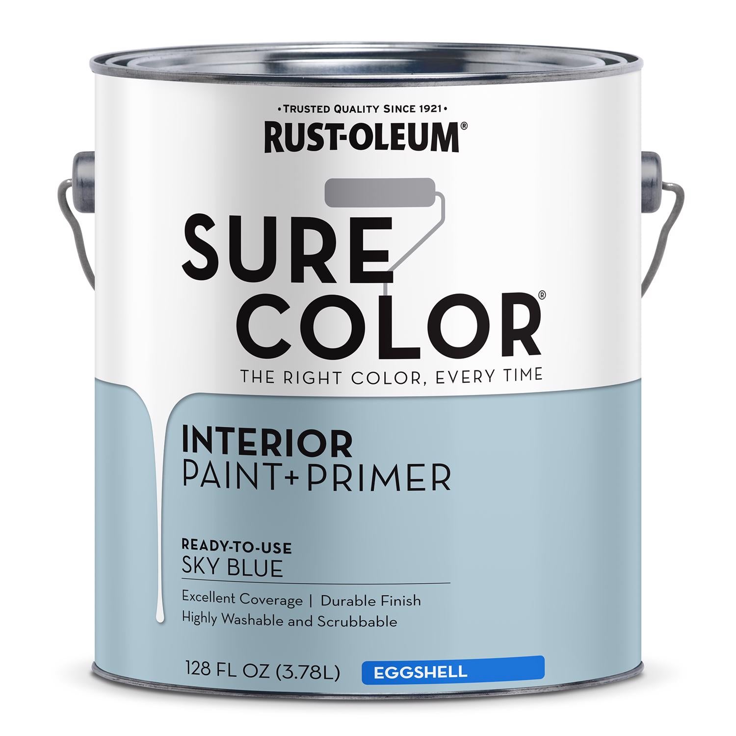 Rust-Oleum Sure Color Eggshell Sky Blue Water-Based Paint + Primer Interior 1 gal - Case of 2