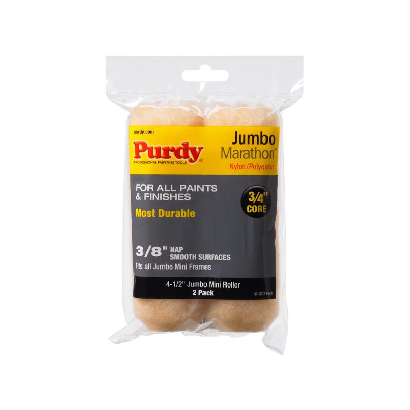 PURDY - Purdy Marathon Nylon/Polyester 4.5 in. W X 3/8 in. Jumbo Mini Paint Roller Cover 2 pk