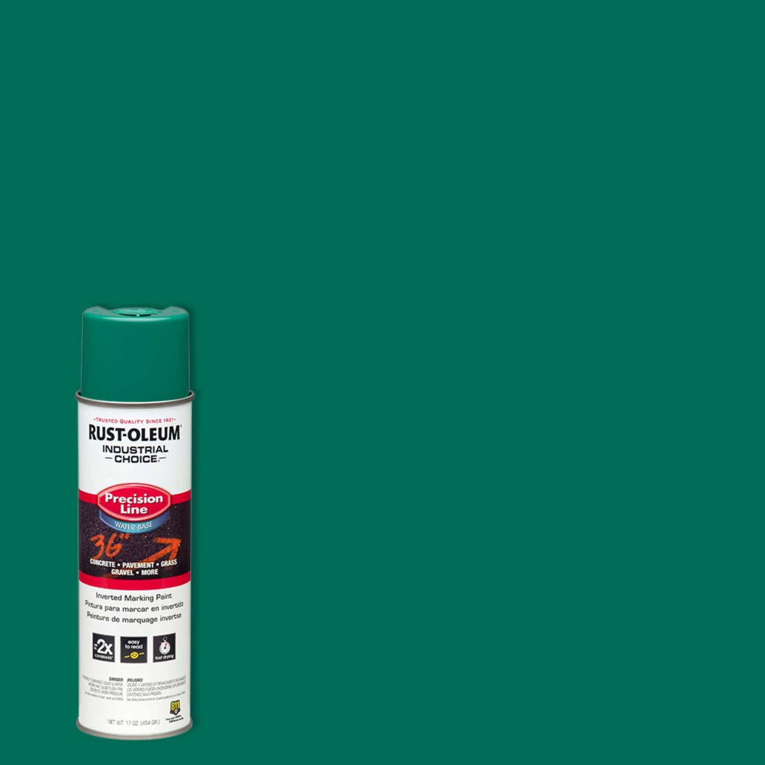 Rust-Oleum Industrial Choice Gloss Safety Green Marking Paint 17 oz - Case of 12