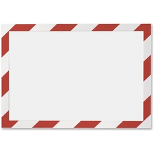 DURABLE&reg; DURAFRAME&reg; SECURITY Self-Adhesive Magnetic Letter Sign Holder [FRAME;SELF-ADHESIVE;RED/WHT-PK]