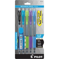 Pilot G2 G-2 Mechanical Pencils - 2HB Lead - 0.7 mm Lead Diameter - Refillable - Assorted Barrel - 5 / Pack