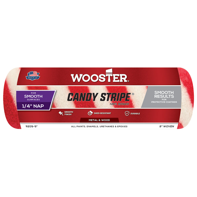 WOOSTER - Wooster Candy Stripe Mohair Blend 9 in. W X 1/4 in. Regular Paint Roller Cover 1 pk