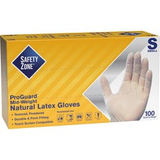 Safety Zone Powdered Natural Latex Gloves [GLOVE;LTX;PWDR;TXTRED;S-BX]
