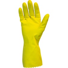 Safety Zone Yellow Flock Lined Latex Gloves [GLOVES;LATEX;FLOCK;-LINED;XL-DZ]