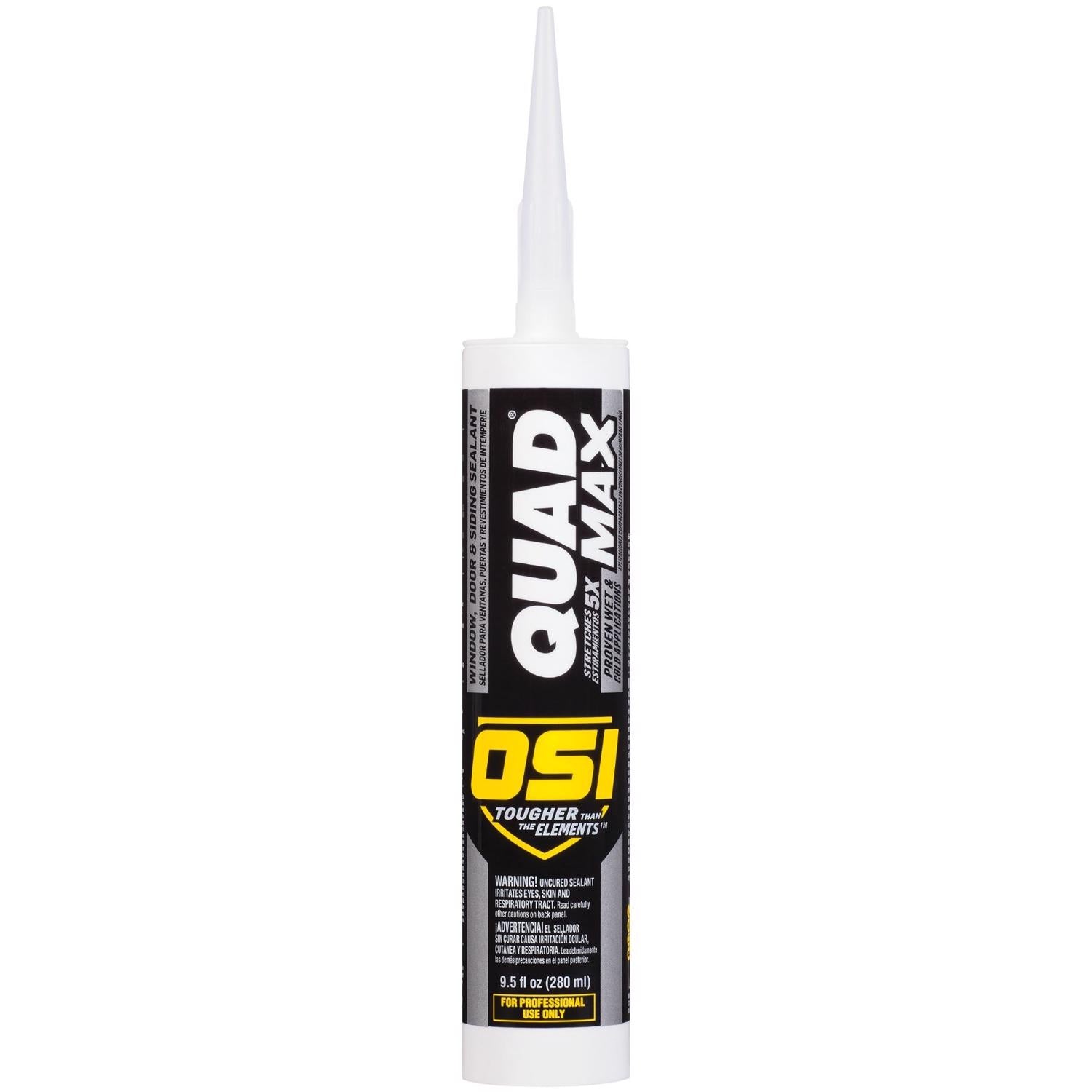OSI Quad Max Black Silicone Door/Siding/ Window Caulk Sealant 9.5 oz - Case of 12