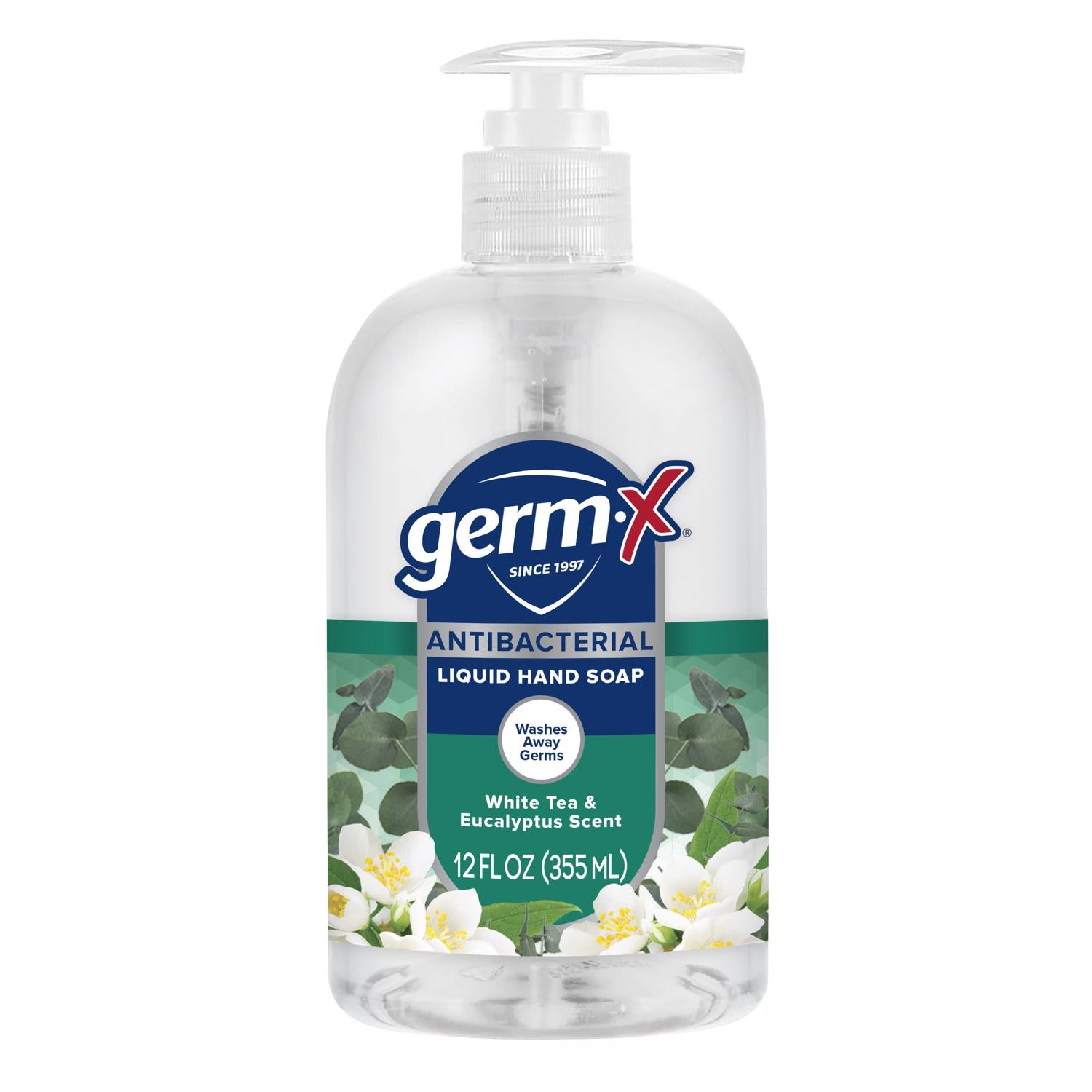Germ-X Eucalyptus Scent Antibacterial Antimicrobial Lotion Soap 12 fl. oz. - Case of 4
