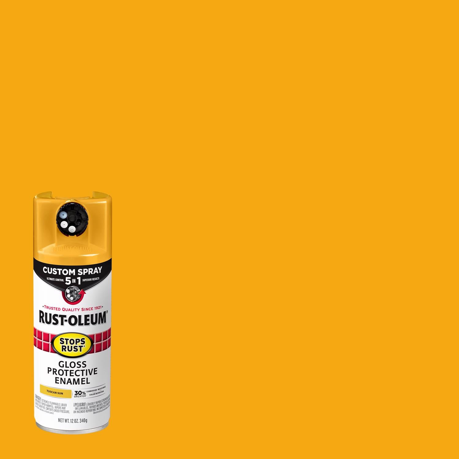 Rust-Oleum Stops Rust Gloss Tuscan Sun Enamel Spray Paint 12 oz - Case of 6