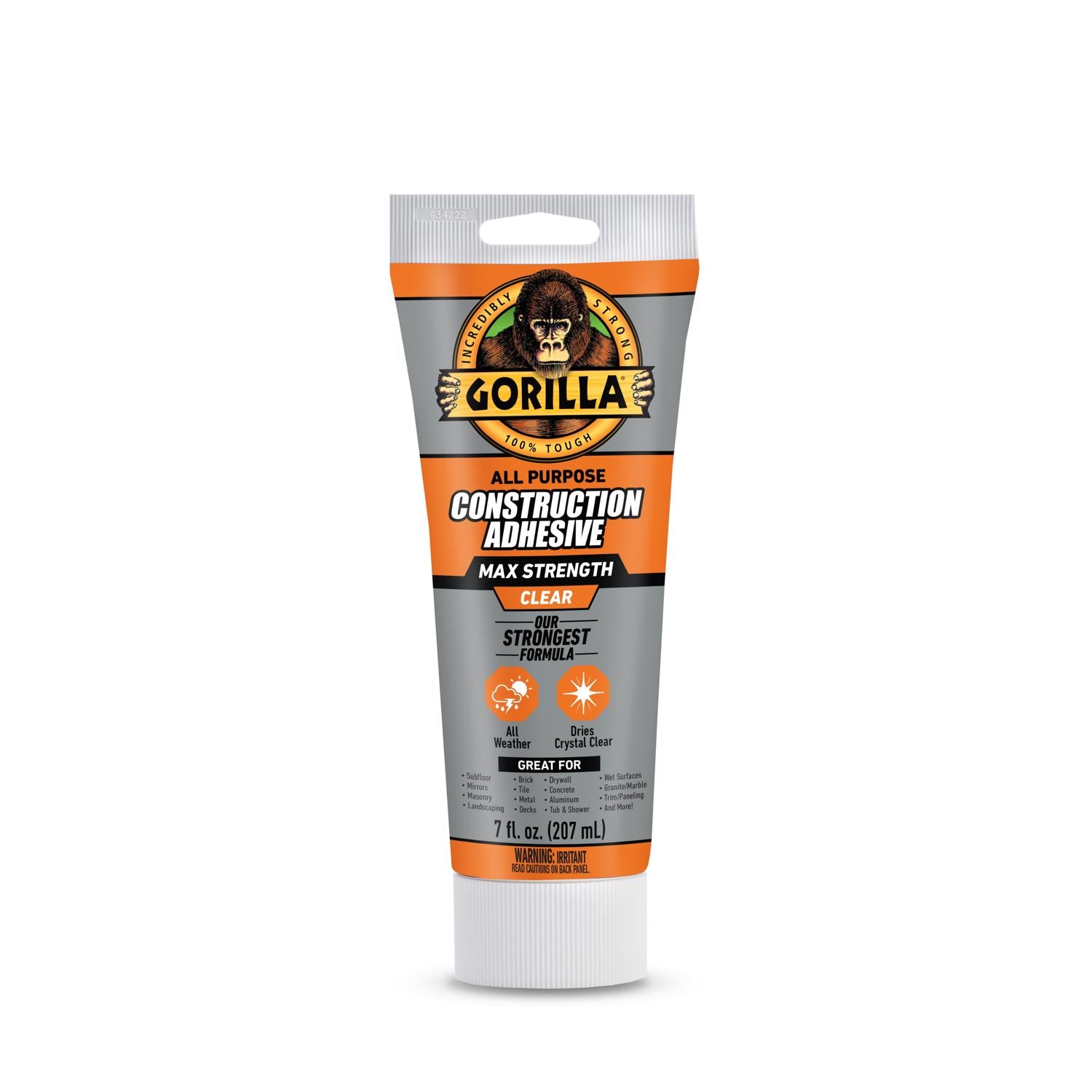 Gorilla All Purpose Construction Adhesive 7 oz - Case of 6