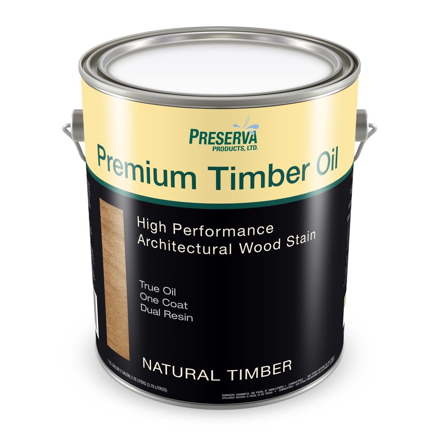 Preserva Wood Premium Transparent Matte Natural Timber Oil-Based Alkyd Penetrating Timber Oil 1 gal - Case of 4