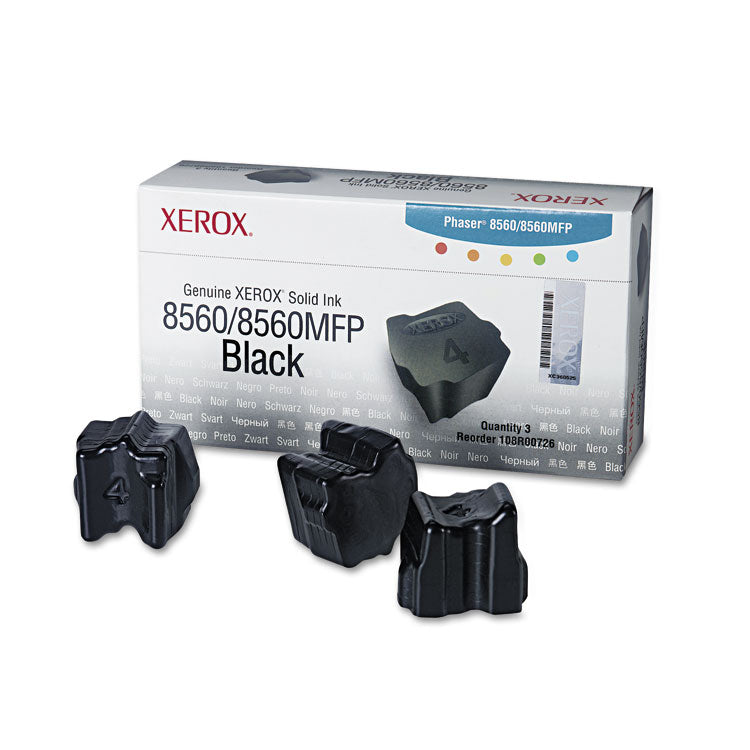 Xerox - 108R00726 Solid Ink Stick, 3,400 Page-Yield, Black, 3/Box