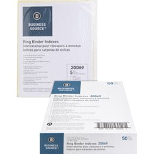 Business Source Buff Stock Ring Binder Indexes [DIVIDERS;INSERT;8-TAB;CLEAR-BX]