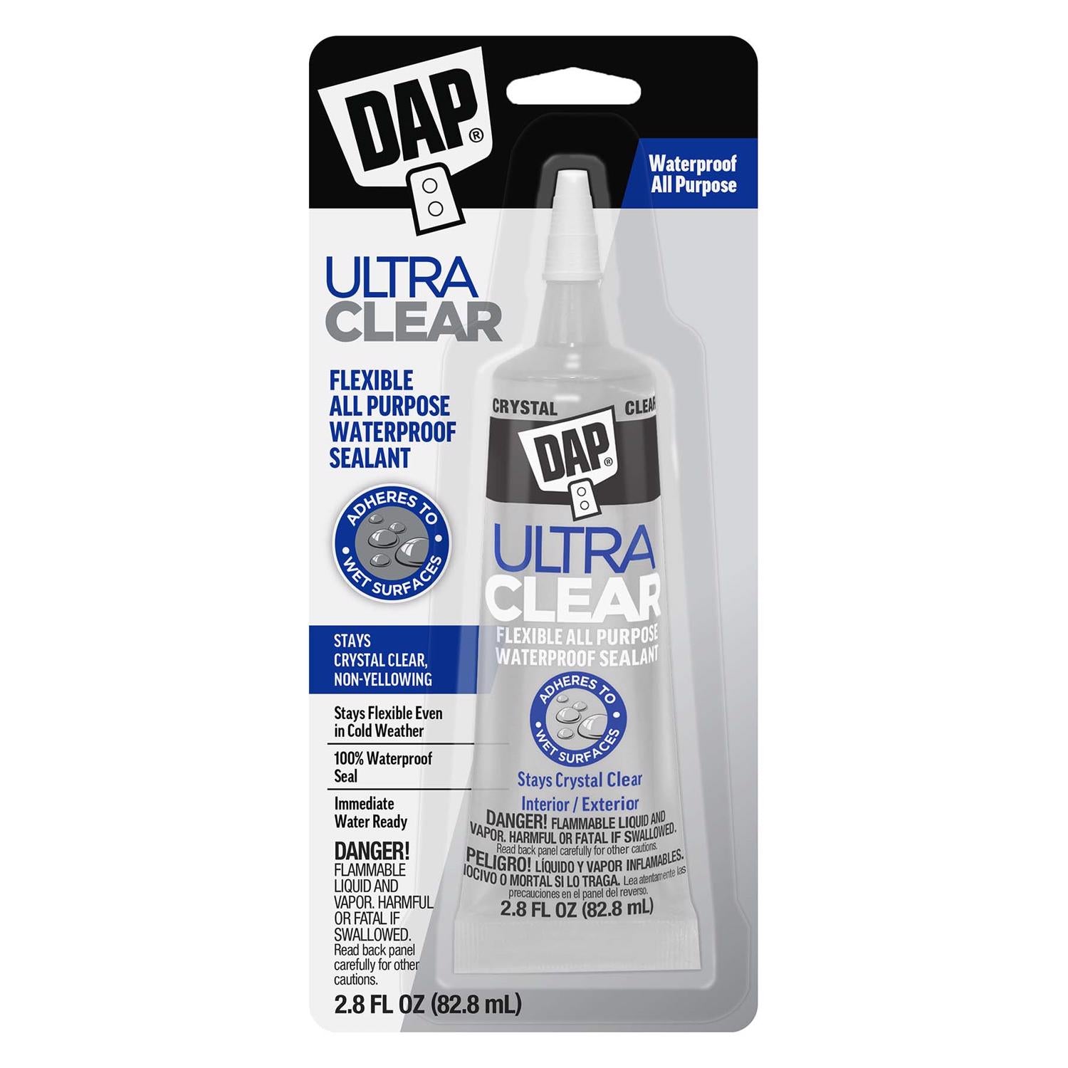 DAP Ultra Clear Silicone All Purpose Waterproof Sealant 2.8 fl. oz. - Case of 6