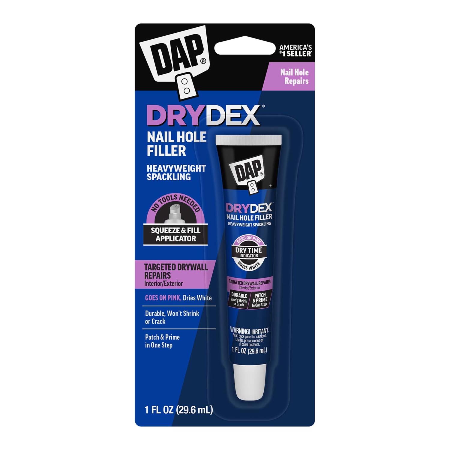 DAP DryDex Ready to Use Pink/White Nail Hole Filler 1 fl. oz. - Case of 6
