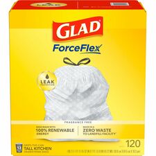 Glad ForceFlex Tall Kitchen Drawstring Trash Bags [BAGS;TRASH;W/DRWSTRNG;13GAL-BX]