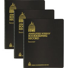 Dome Bookkeeping Record Book [BOOK;RECORD;WEEKLY;BROWN-BD]
