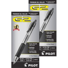 Pilot G2 Premium Gel Roller Retractable Pens [PEN;GEL;G2;ULTRA FINE;BK-BD]