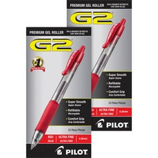 Pilot G2 Premium Gel Roller Retractable Pens [PEN;GEL;G2;ULTRA FINE;RD-BD]