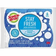 Scotch-Brite Scrub Dots Non-Scratch Sponge - 4.8" Height x 6.5" Width x 2.5" Depth - 6/Pack - Blue