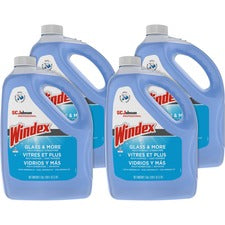 Windex&reg; Glass Cleaner with Ammonia-D - 128 fl oz (4 quart) - 4 / Carton - Non-streaking, Phosphate-free - Blue