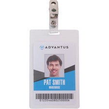 Advantus Strap Clip Self-laminating Badge Holders [HOLDER;CARD;SELFLMNTING;VER-PK]