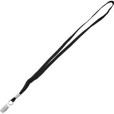 Advantus Flat Clip Lanyard - 100 / Box - 36" Length - Black - Woven, Metal