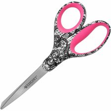 Westcott 8" Fashion Scissors - 8" Overall Length - Left/Right - Stainless Steel - Multi - 1 Each