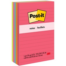 Post-it&reg; Notes Original Notepads - Poptimistic Color Collection [NOTE;LINED;CAPETOWN;4X6-PK]