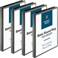 Business Source Round-ring View Binder [BINDER;VIEW;ROUND;0.5";BK-BD]