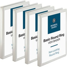 Business Source Round-ring View Binder [BINDER;VIEW;ROUND;0.5";WE-BD]