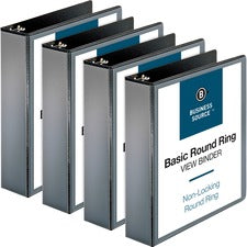 Business Source Round-ring View Binder [BINDER;VIEW;ROUND;2";BK-BD]