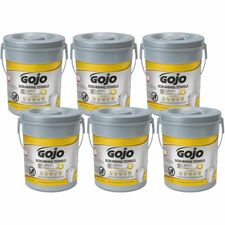 Gojo&reg; Scrubbing Towels - 10.50" x 13" - White - 72 Per Canister - 6 / Carton