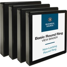 Business Source Round Ring View Binder [BINDER;VIEW;ROUND;1.5";BK-BD]