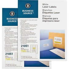 Business Source Bright White Premium-quality Address Labels [LABEL;IJ/LSR;1X2.6;WE;7500-CT]