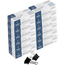 Business Source Fold-back Binder Clips [CLIP;BINDER;MEDIUM;12PC;BK-CT]